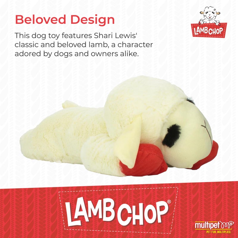 Multipet Lamb Chop Dog Plush Toy - Squeaky Toy for All Dogs - Extra Soft Plush - Stuffed Animal for Cuddling & Playing - Jumbo (24", Cream) - Image 2